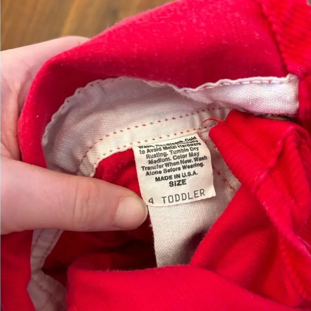 Osh Kosh B’Gosh Vintage red corduroy overalls